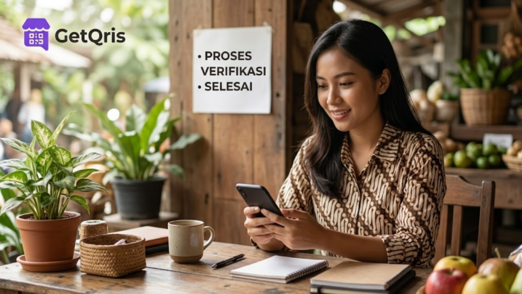Estimasi waktu dan proses verifikasi akun merchant GetQRIS yang cepat agar UMKM bisa segera menerima pembayaran digital.