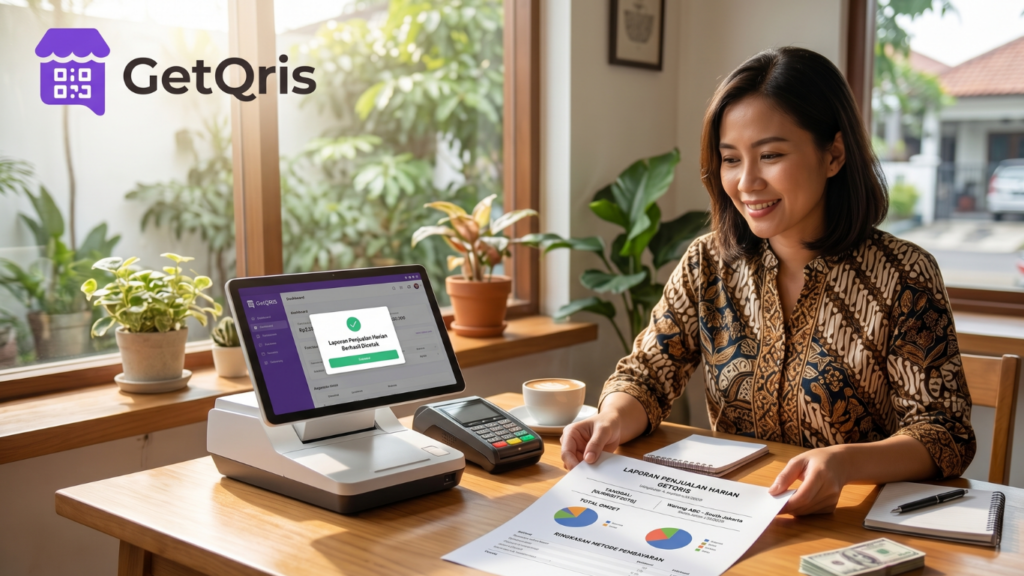 Panduan cara cetak laporan penjualan harian merchant secara otomatis dan praktis melalui sistem GetQRIS