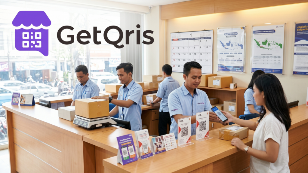 Toko kelontong menggunakan GetQRIS QRIS All Payment untuk pembayaran warung, notifikasi suara, dan laporan transaksi