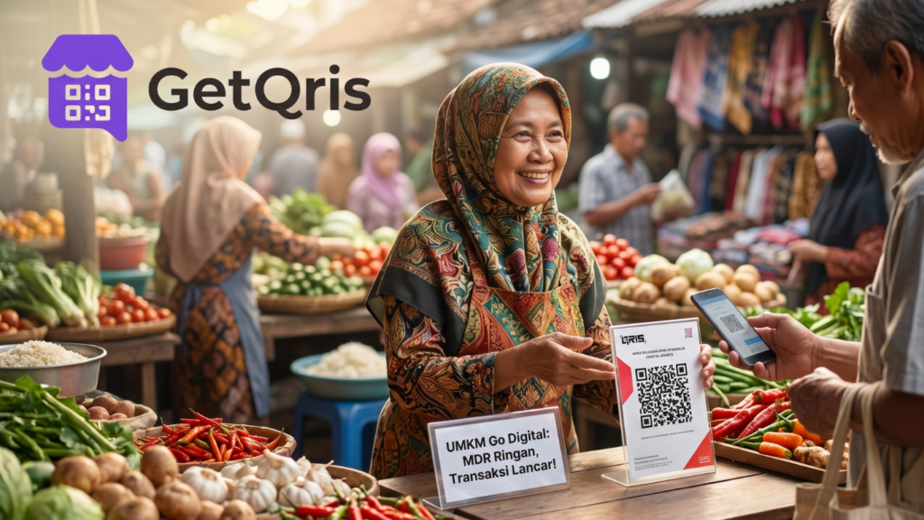 Aplikasi GetQRIS untuk merchant UMKM memahami MDR QRIS, QRIS MDR 0, pencairan dana, dan laporan transaksi