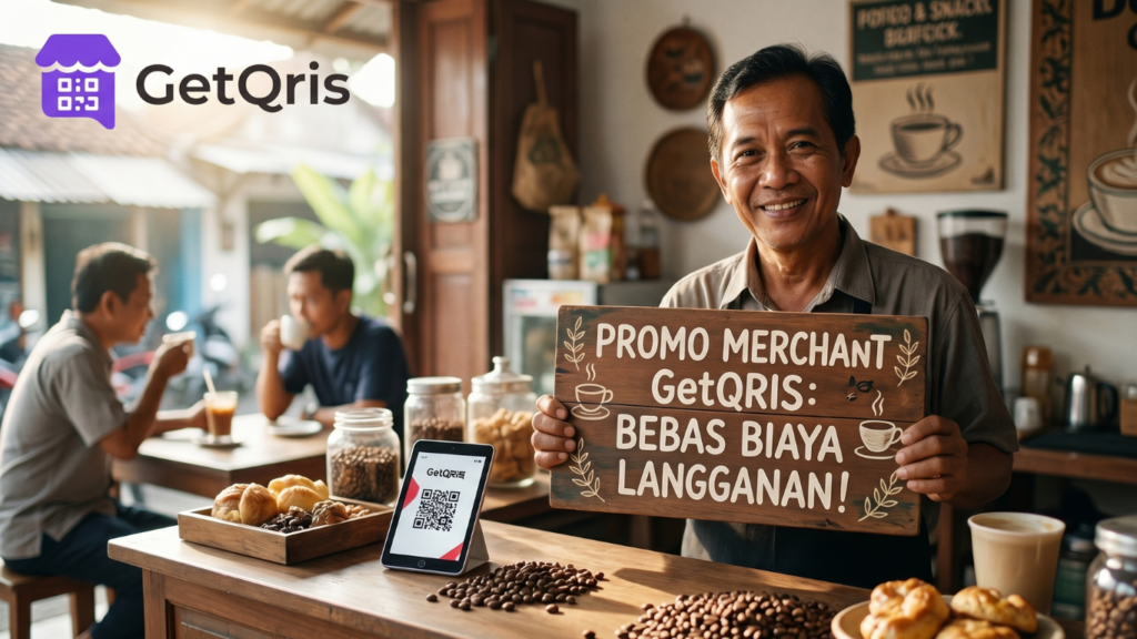 GetQRIS merchant QRIS untuk payment gateway Surabaya, pencairan harian, notifikasi suara, dan laporan kasir