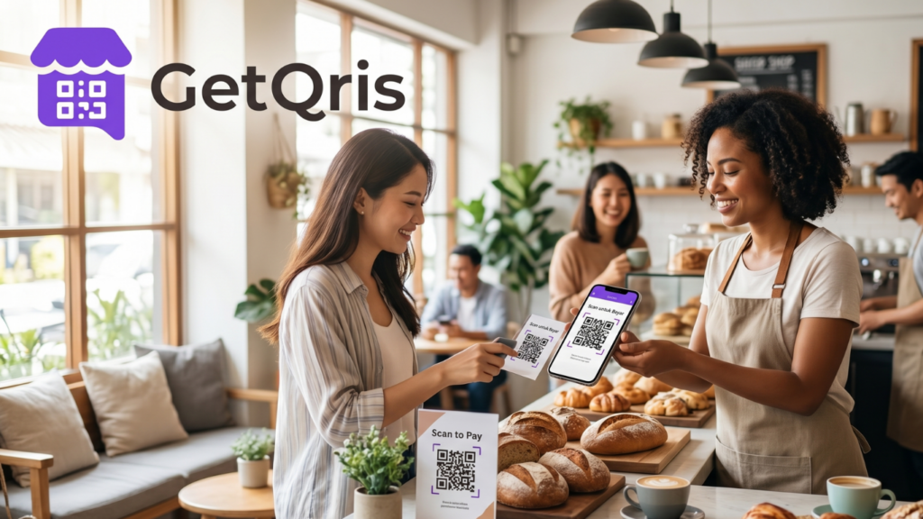 Merchant mencetak QRIS statis untuk dipasang di meja kasir toko
