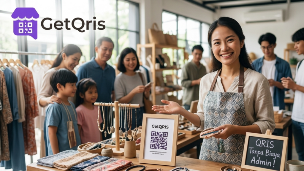 Pemilik UMKM menerima pembayaran QRIS tanpa biaya admin tambahan untuk konsumen